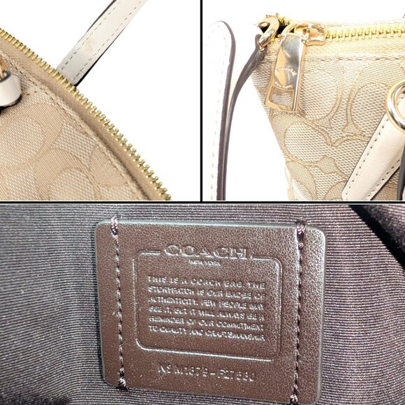 Coach Signature Mini Kelsey Canvas Jacquard White 2-Way Crossbody F27580 - Picture 10 of 10